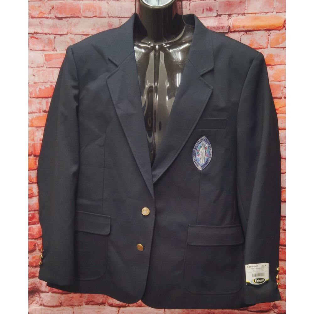 Edwards Blazer Jacket 22R Navy Single Breasted Notch Lapel Gold Button